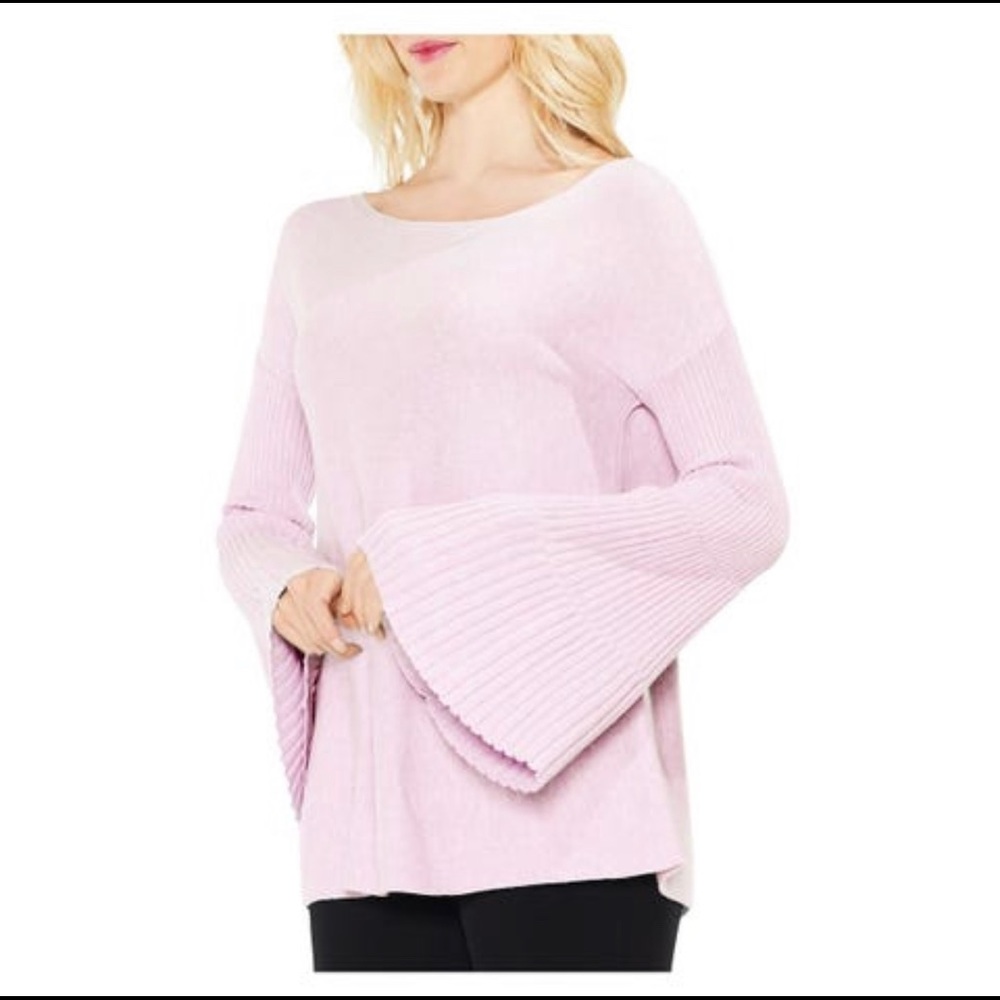 Vince Bell Sleeve Cowl Neck Sweaters - Light Pink